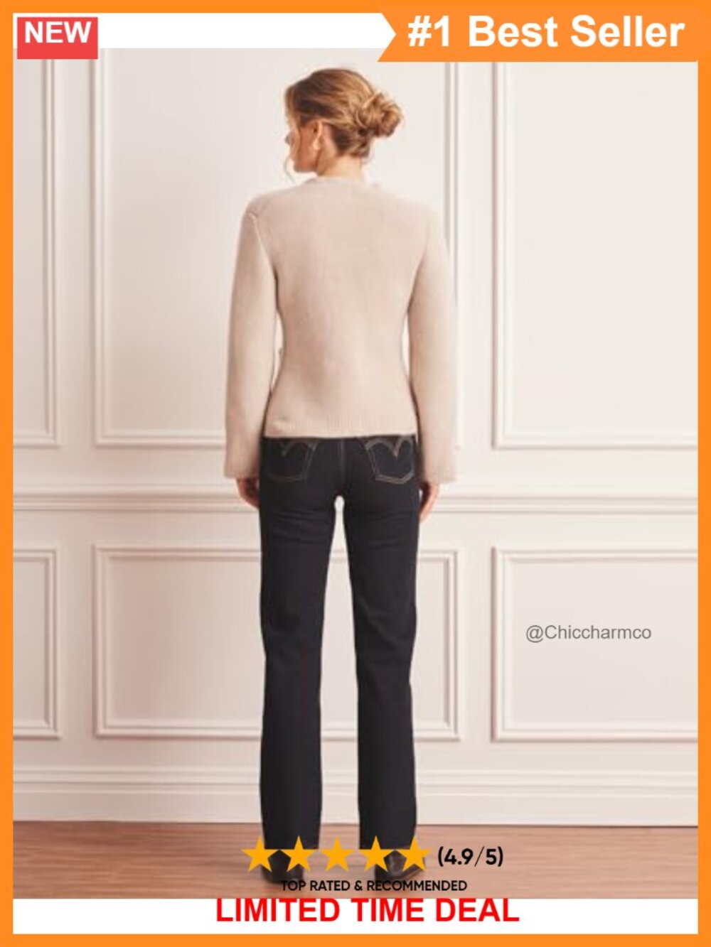 Ultra Luxe 100% Cashmere Slim V-Neck Cardigan Pockets Ribbed - Picture 4 of 4